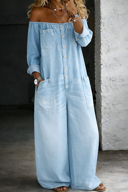 Isla | Off Shoulder Long Sleeve Jumpsuit