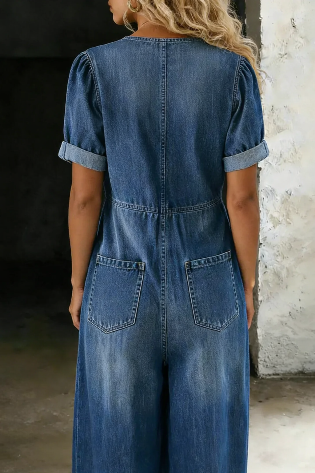 Ruby | V Neck Short Sleeve Jumpsuit