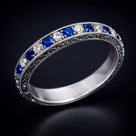 Silver Blue Zirconia Ring