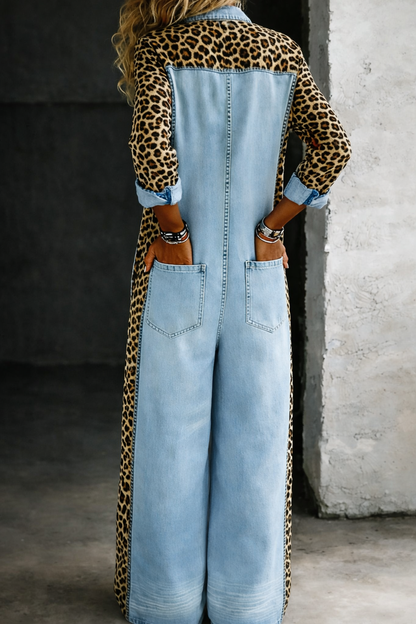 Ellie | One Piece Denim Shirt Jumpsuit