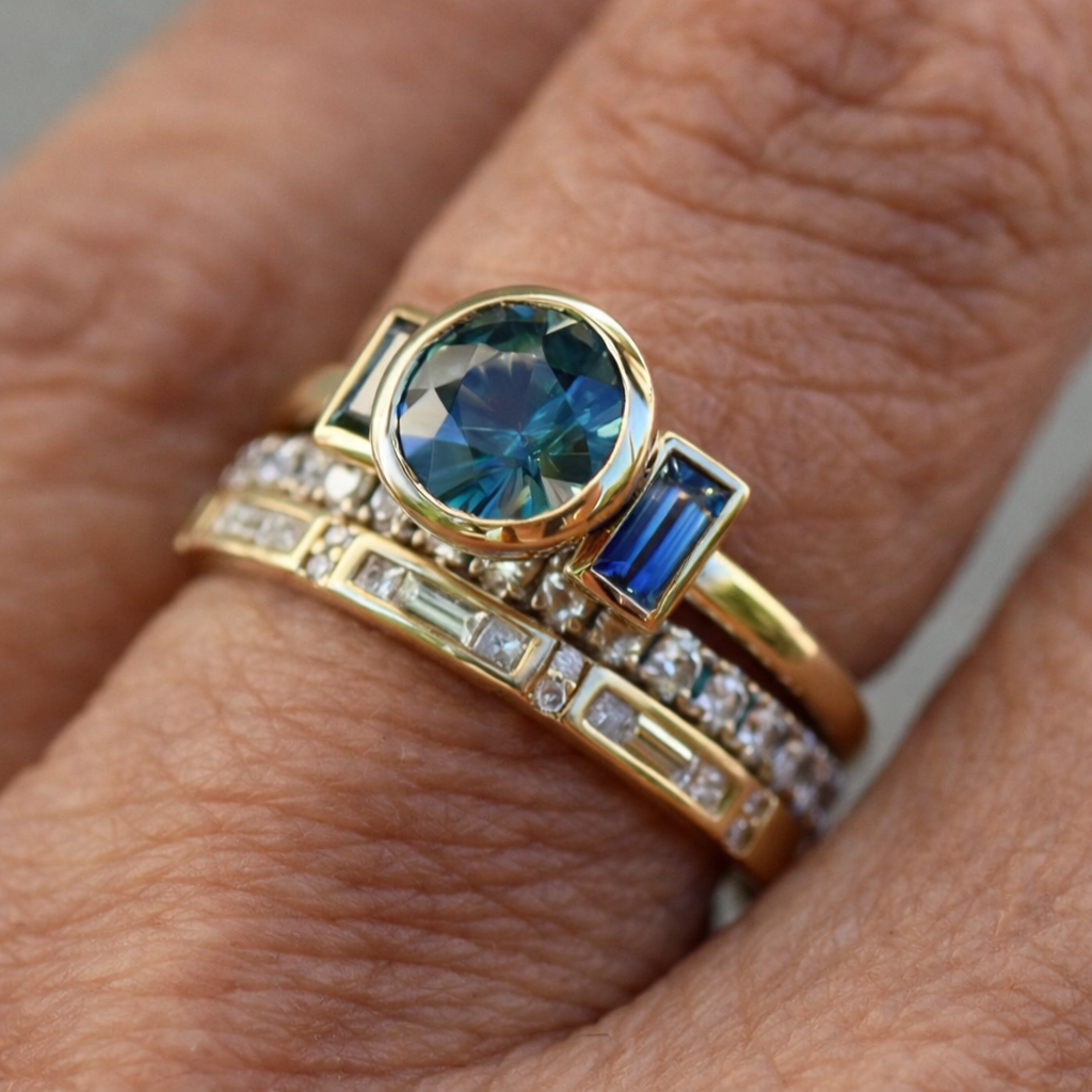 Vintage Blue Ring Set