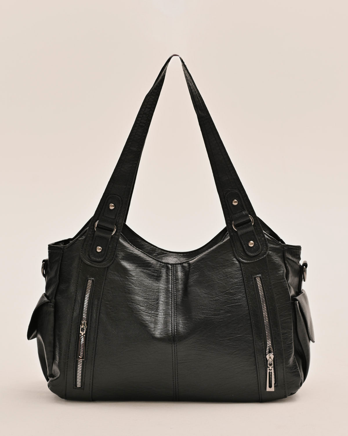 Edyisa black shoulder bag with top handles