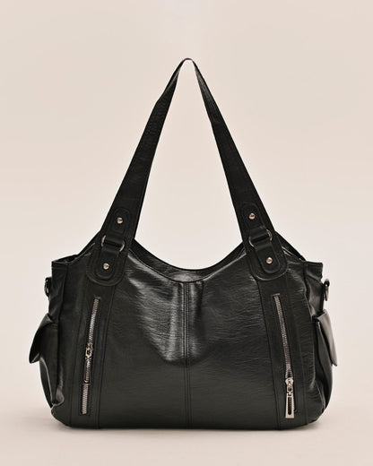 Edyisa black shoulder bag with top handles