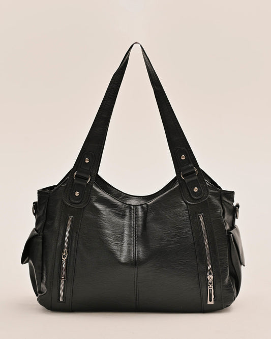 Edyisa black shoulder bag with top handles