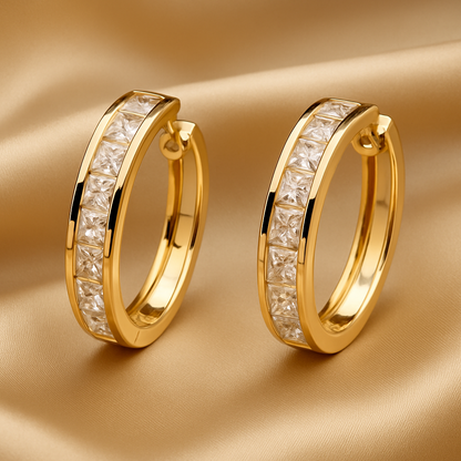 Crystal Gold Earrings