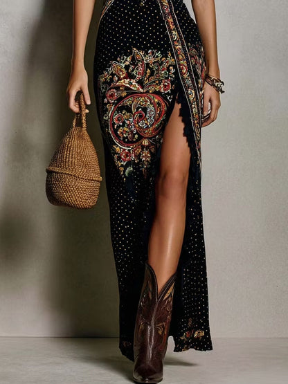 Esme | Deep V-Neck Slit Dress