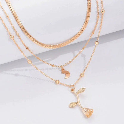 Rose Moon Necklace