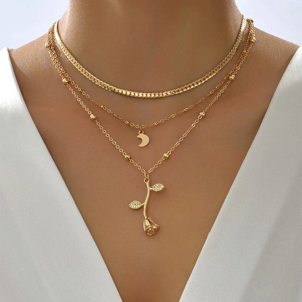 Rose Moon Necklace