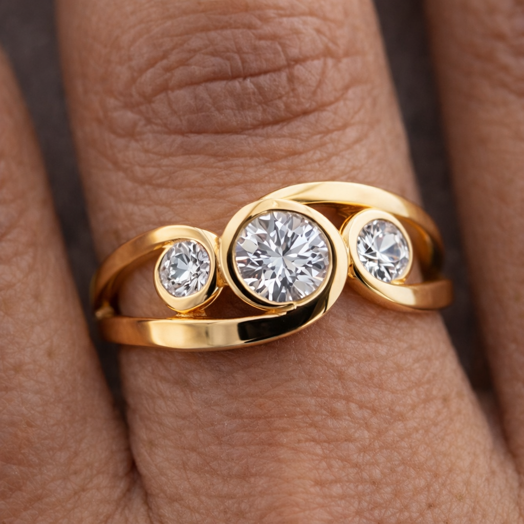 Vintage Spiral Zirconia Ring
