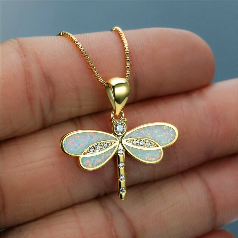 Dragonfly Opal Necklace