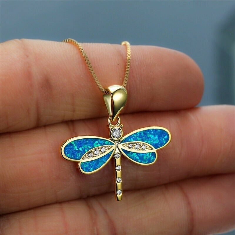 Dragonfly Opal Necklace