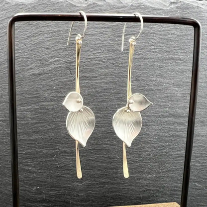 Vintage Silver Leaf Earrings
