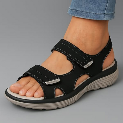 Close-up of the supportive footbed on Sophie comfort sandals