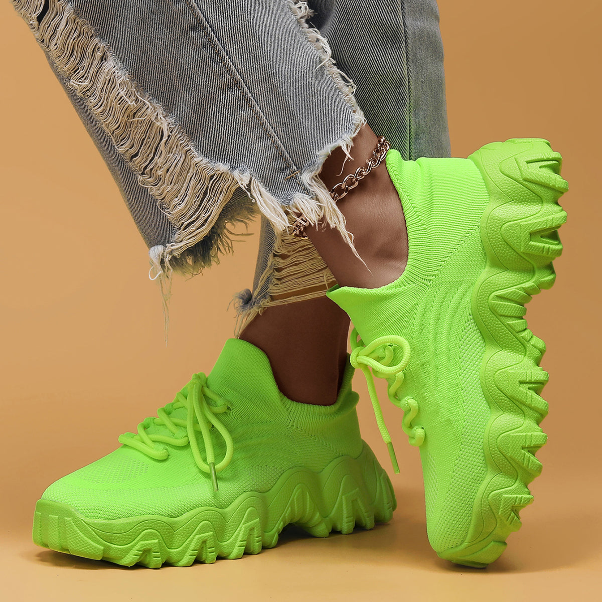 Robin | Orthopedic Slip-On Walking Shoes - Lime Green