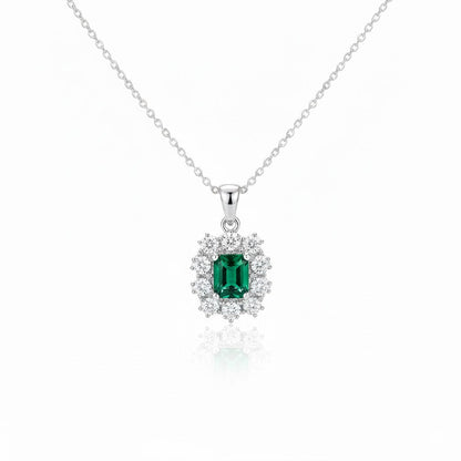 Emerald Glow Halo Necklace