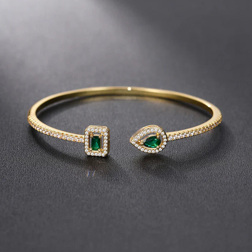 Emerald Glow Duet Bracelet