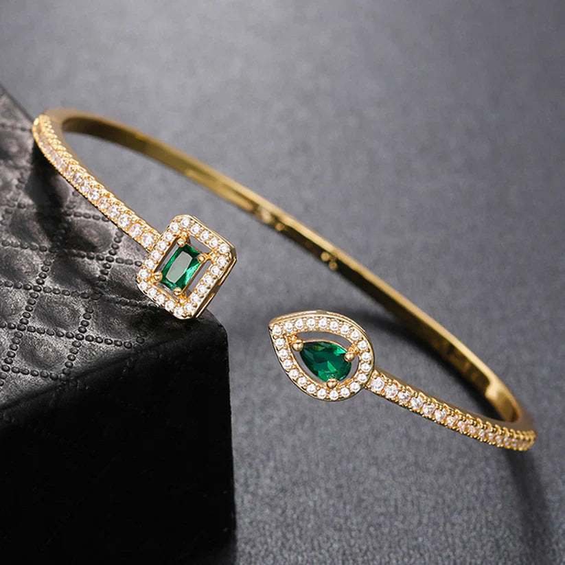 Emerald Glow Duet Bracelet