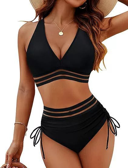 Curvy Leopard Print Two-Piece Swimsuit