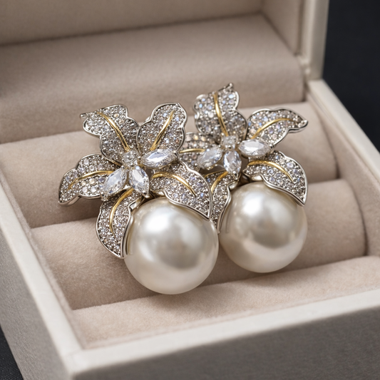 Pearl Flower Earrings