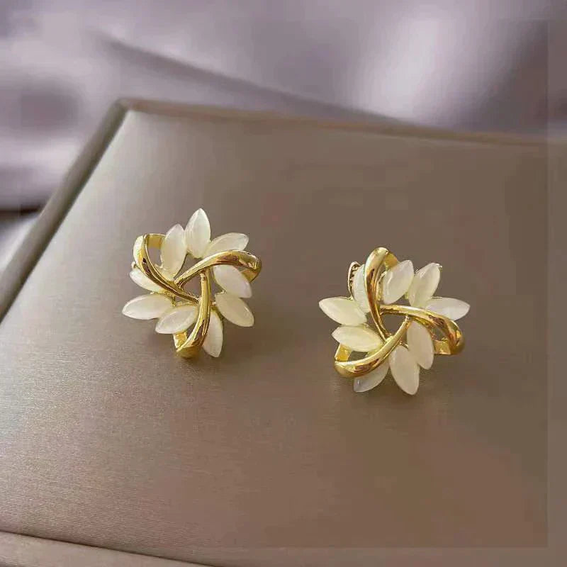 White Opal Studs