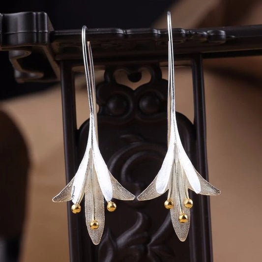 Silver Floral Earrings