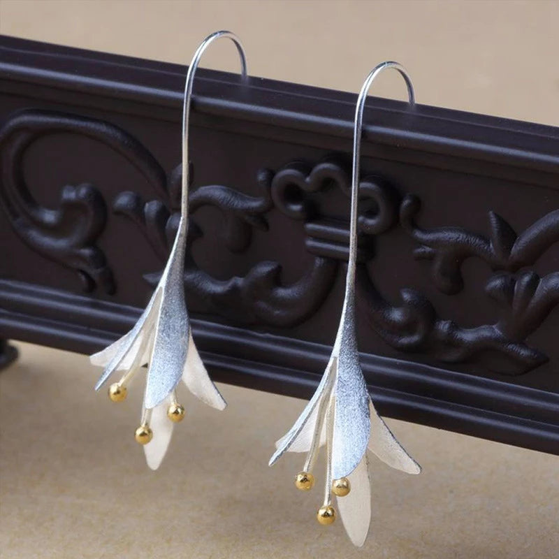 Silver Floral Earrings