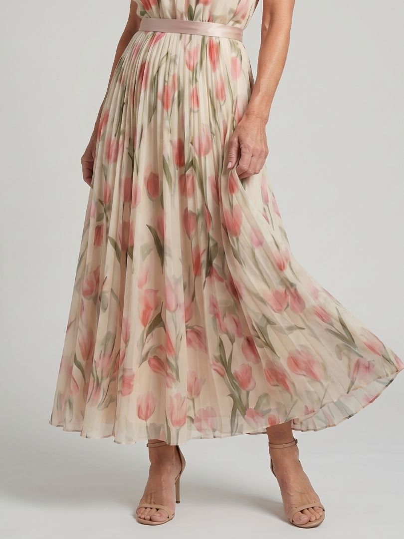 Lorvaine | Halter Neck Floral Midi Dress