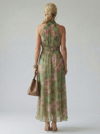 Emery | Gathered Halter Midi Dress