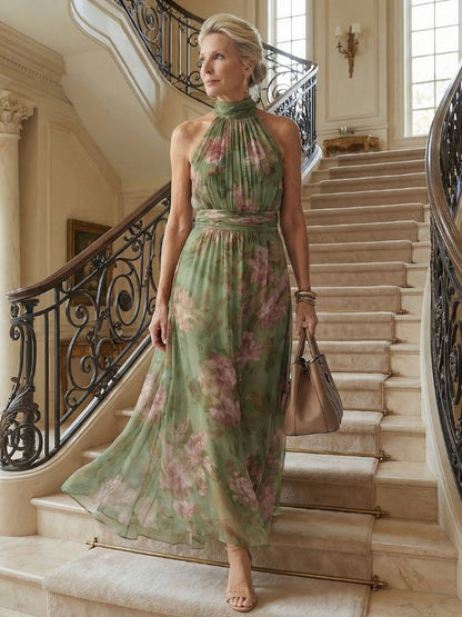 Emery | Gathered Halter Midi Dress