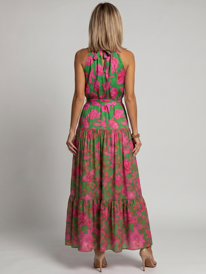 Sylvara | Draped Halter Midi Dress