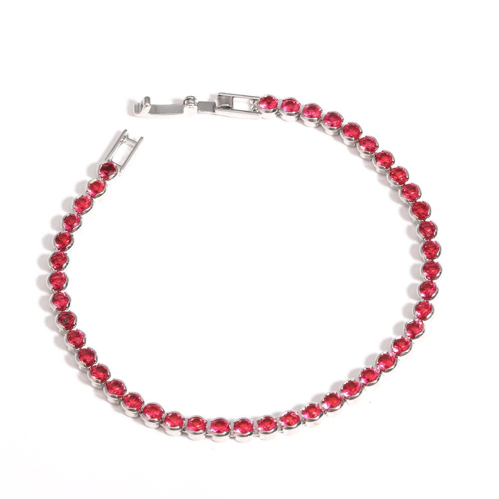 Rose Crimson Tennis Bracelet