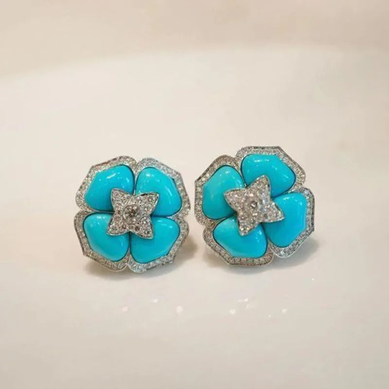 Blue Flower Earrings