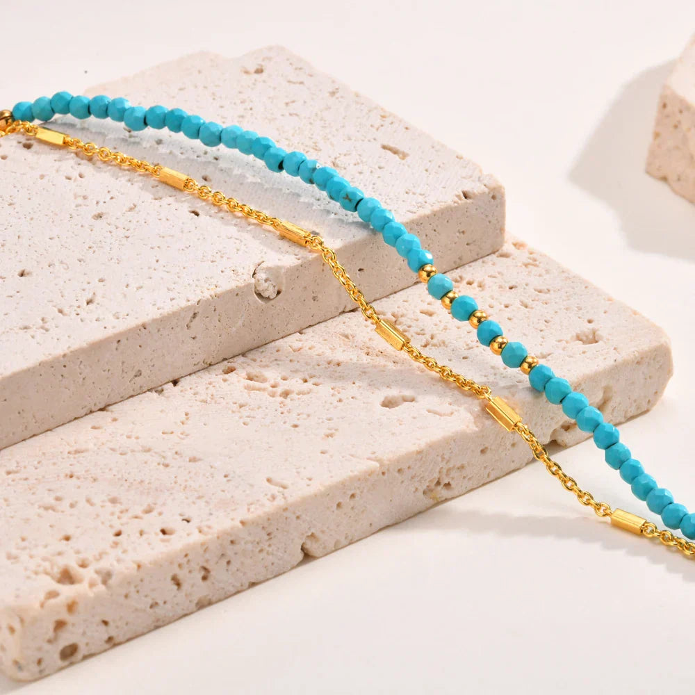 Double Chain Turquoise Bracelet