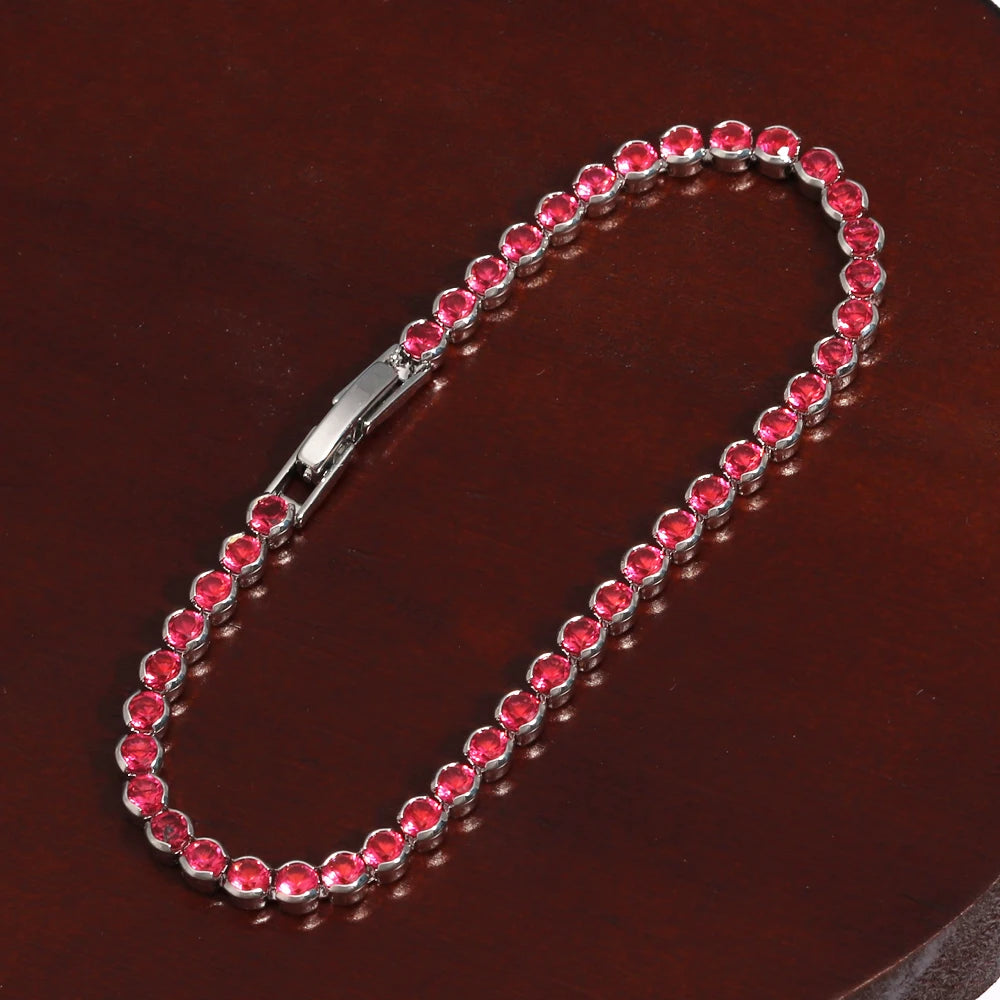Rose Crimson Tennis Bracelet