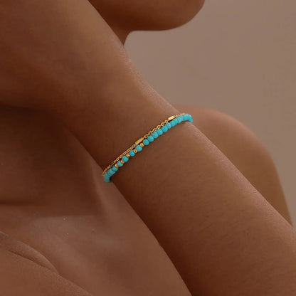 Double Chain Turquoise Bracelet