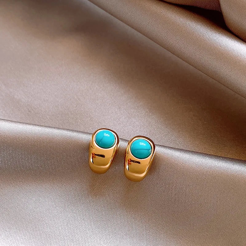 Turquoise Copper Earrings