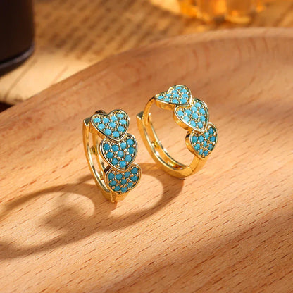 Turquoise Stone Hoops