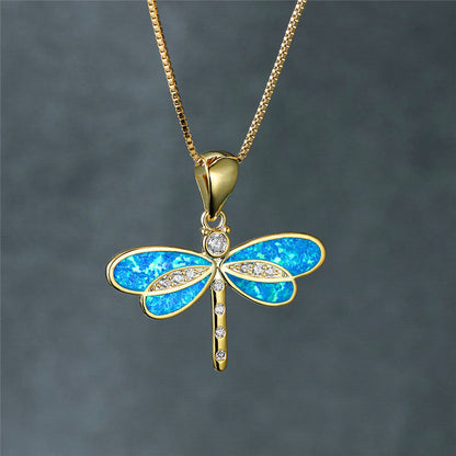 Dragonfly Opal Necklace