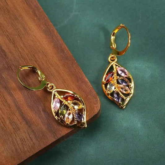 Vintage Leaf Colorful Earrings