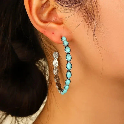 Turquoise Circle Earrings