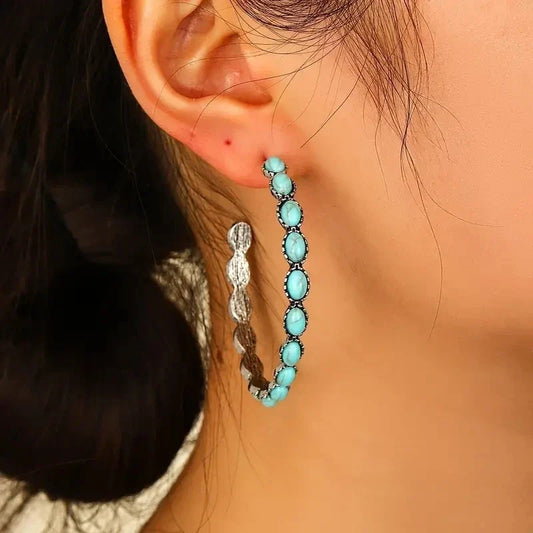 Turquoise Circle Earrings