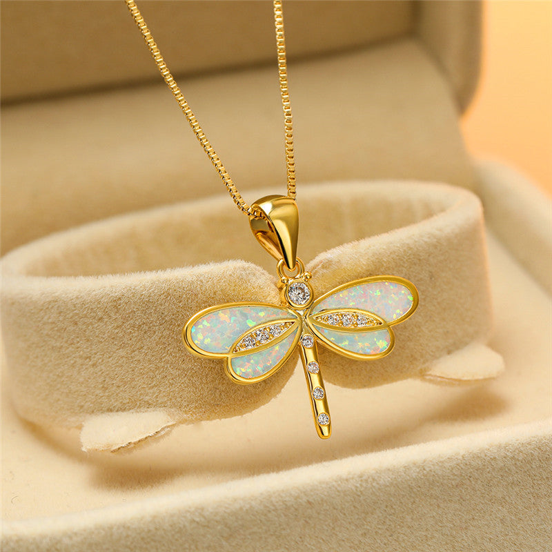Dragonfly Opal Necklace