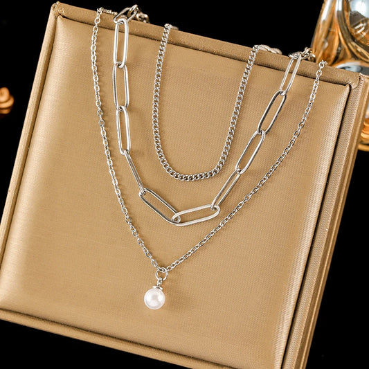 Vintage Pearl Balance Necklace