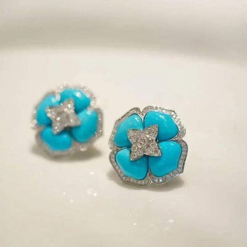 Blue Flower Earrings