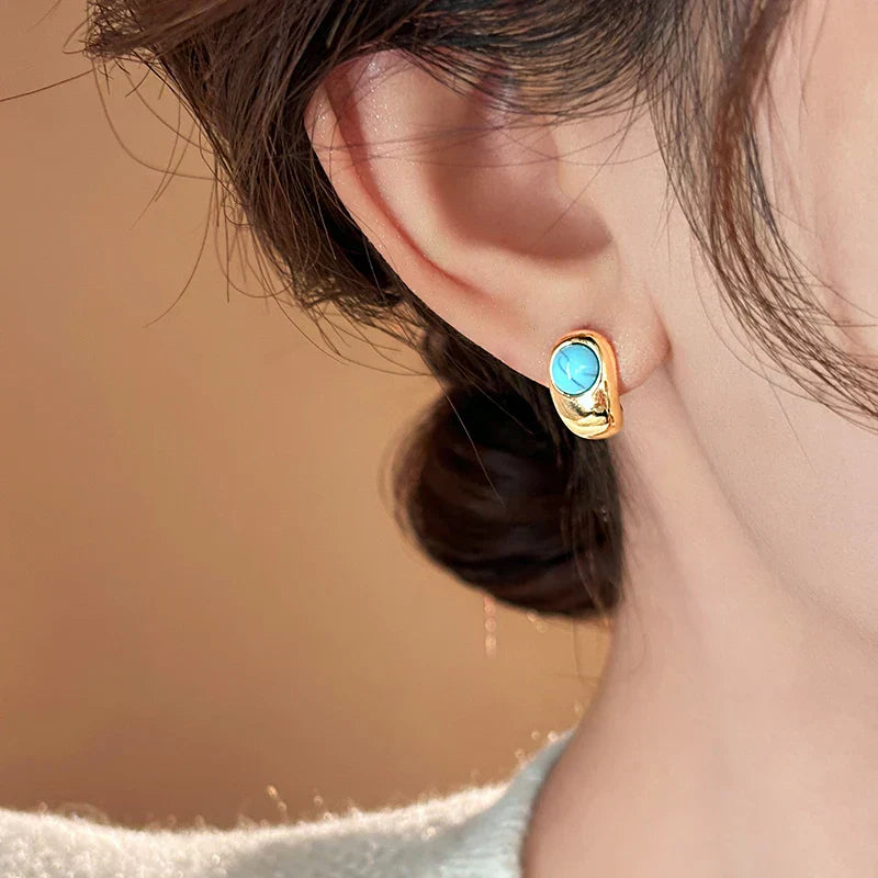 Turquoise Copper Earrings