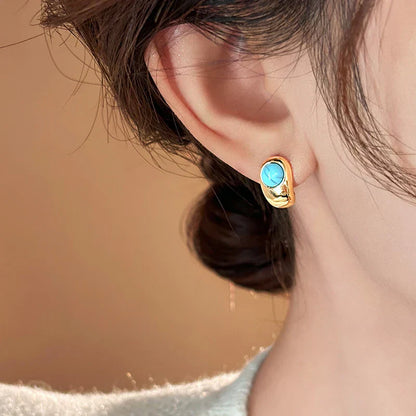 Turquoise Copper Earrings