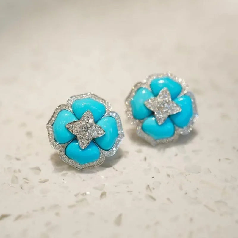 Blue Flower Earrings