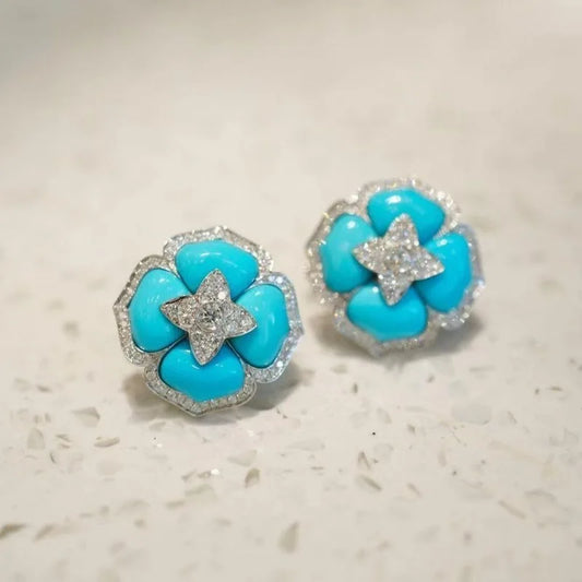 Blue Flower Earrings