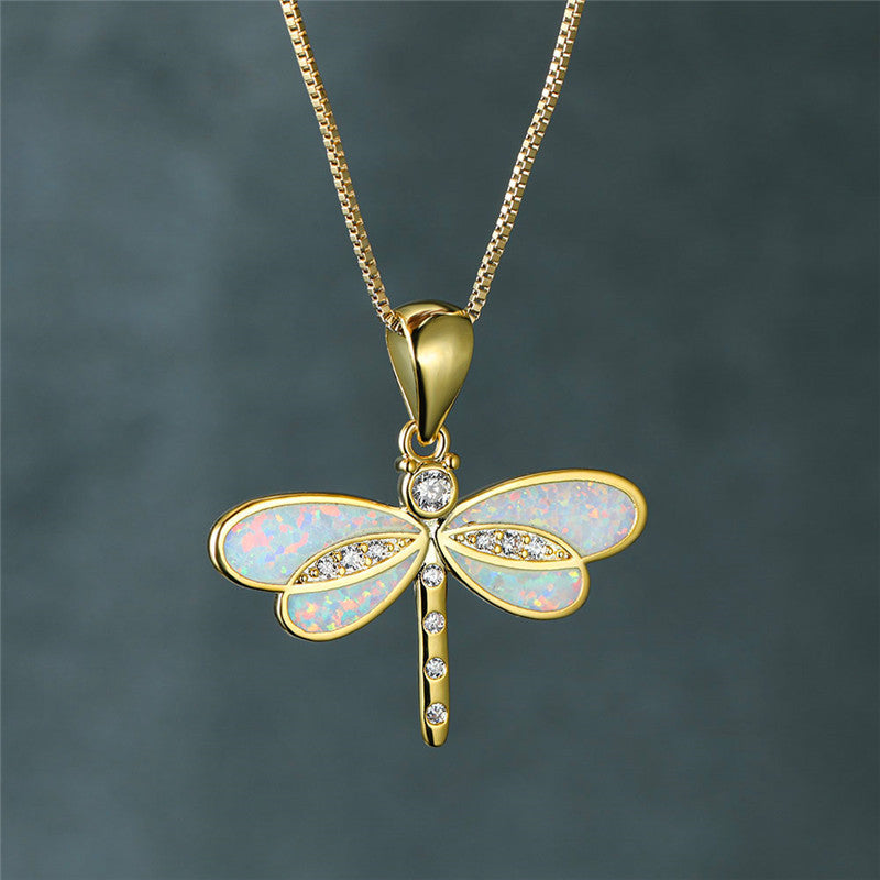 Dragonfly Opal Necklace