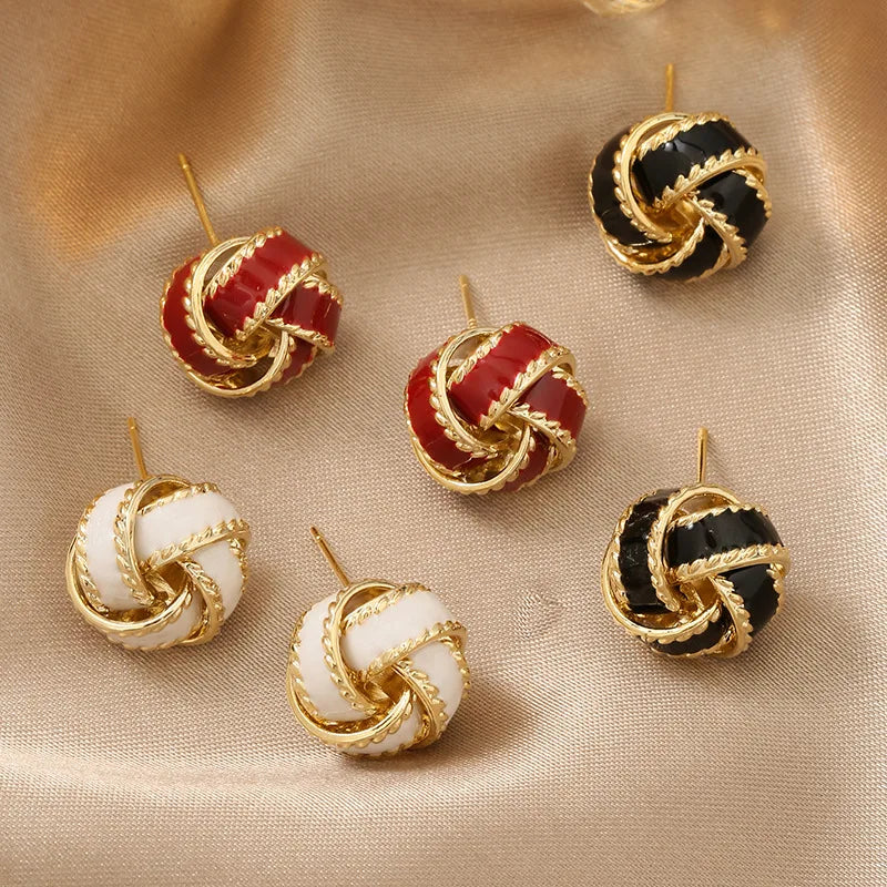 Crimson Knot Earrings